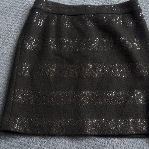 LOFT Black Sequin Mini Skirt